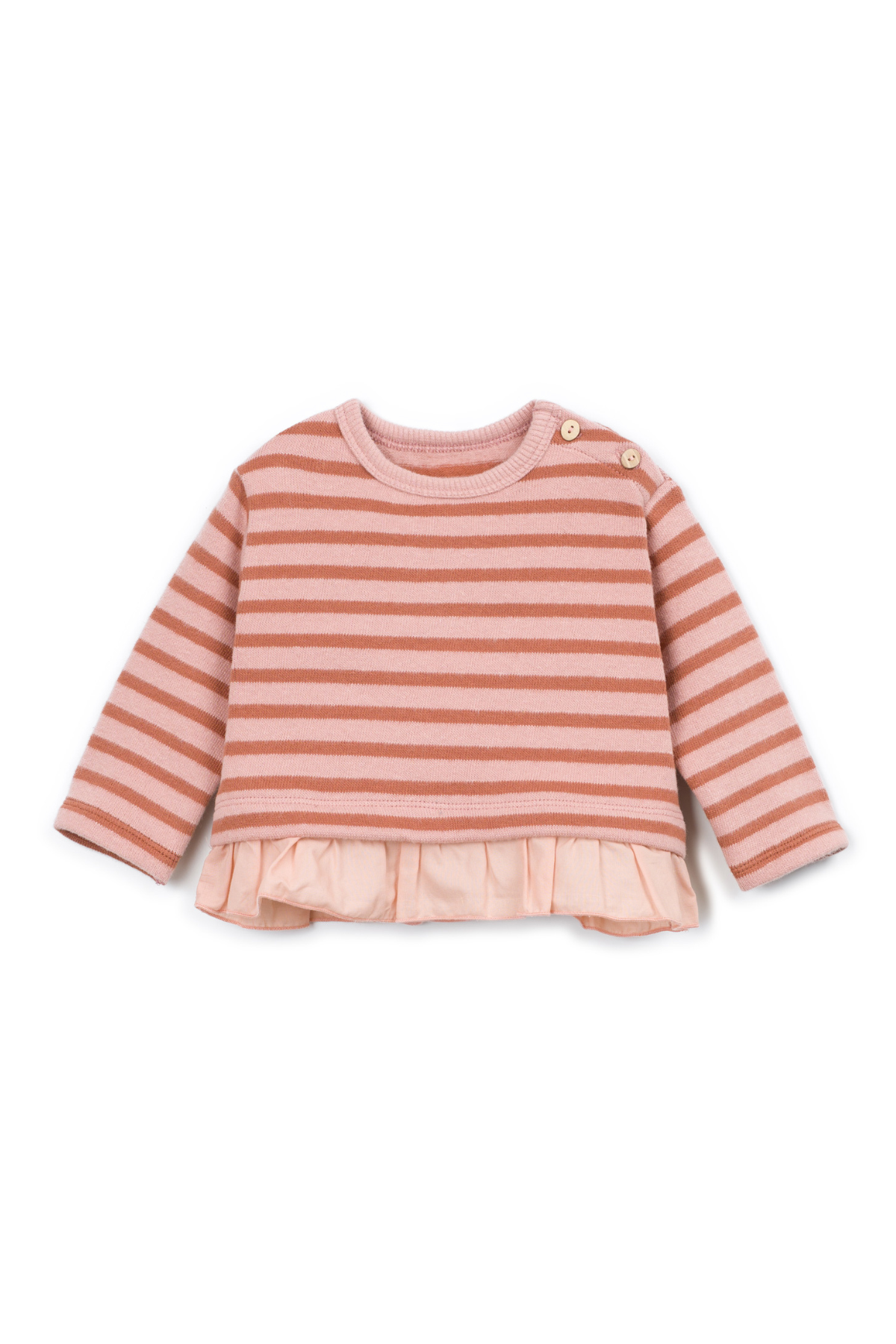 Gestreiftes Sweatshirt mit Rüschen | TAPESTRY