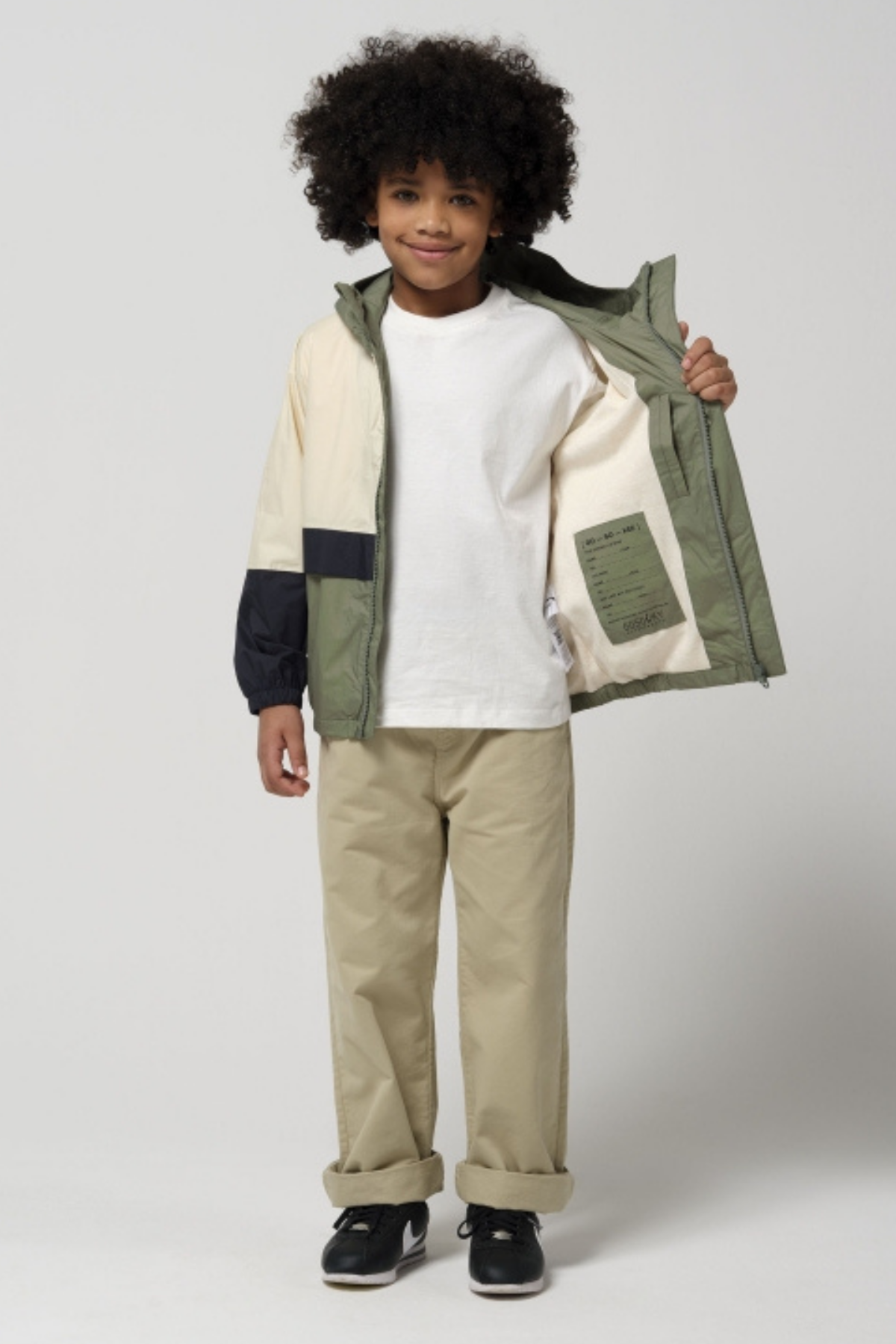 Wasserdichte Jacke "The Lion" | birch cream / oil green