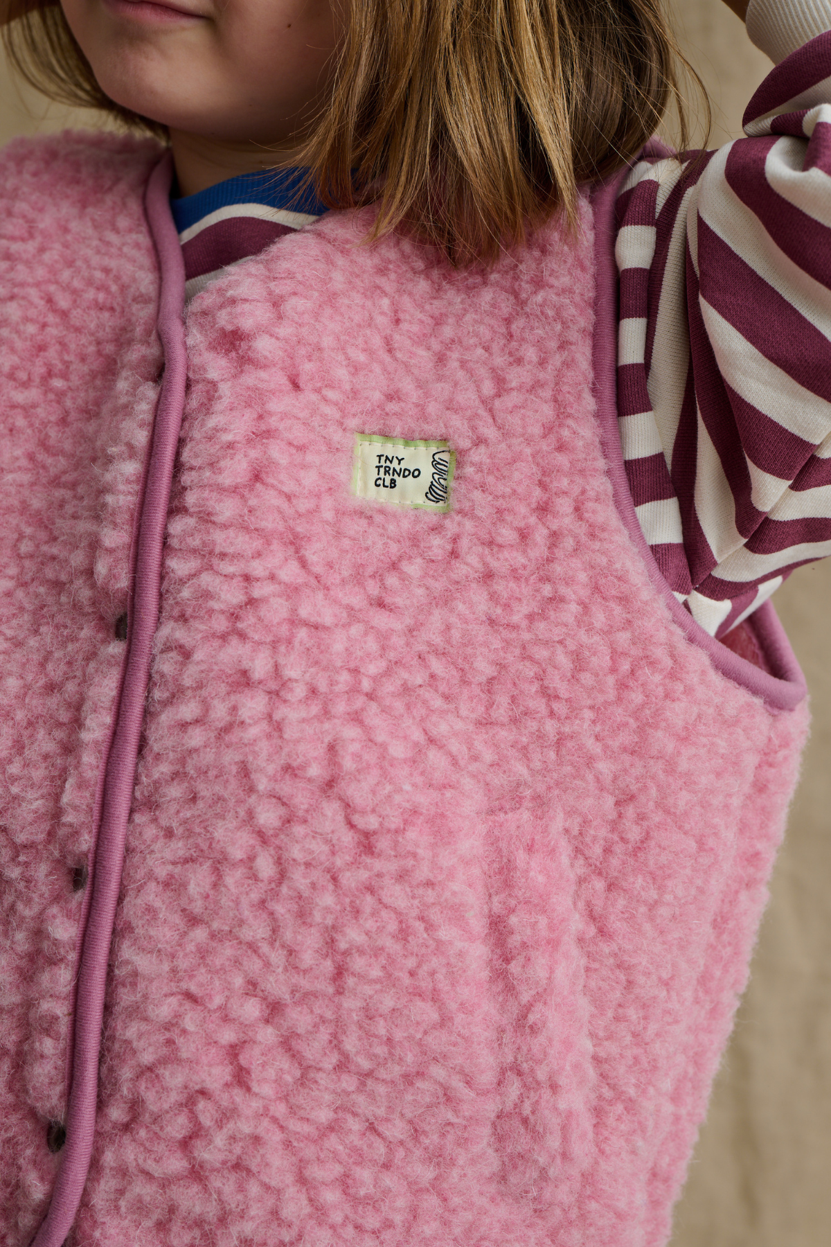 Wollweste Kids "Tiny Tornado Club" | Pink Melange
