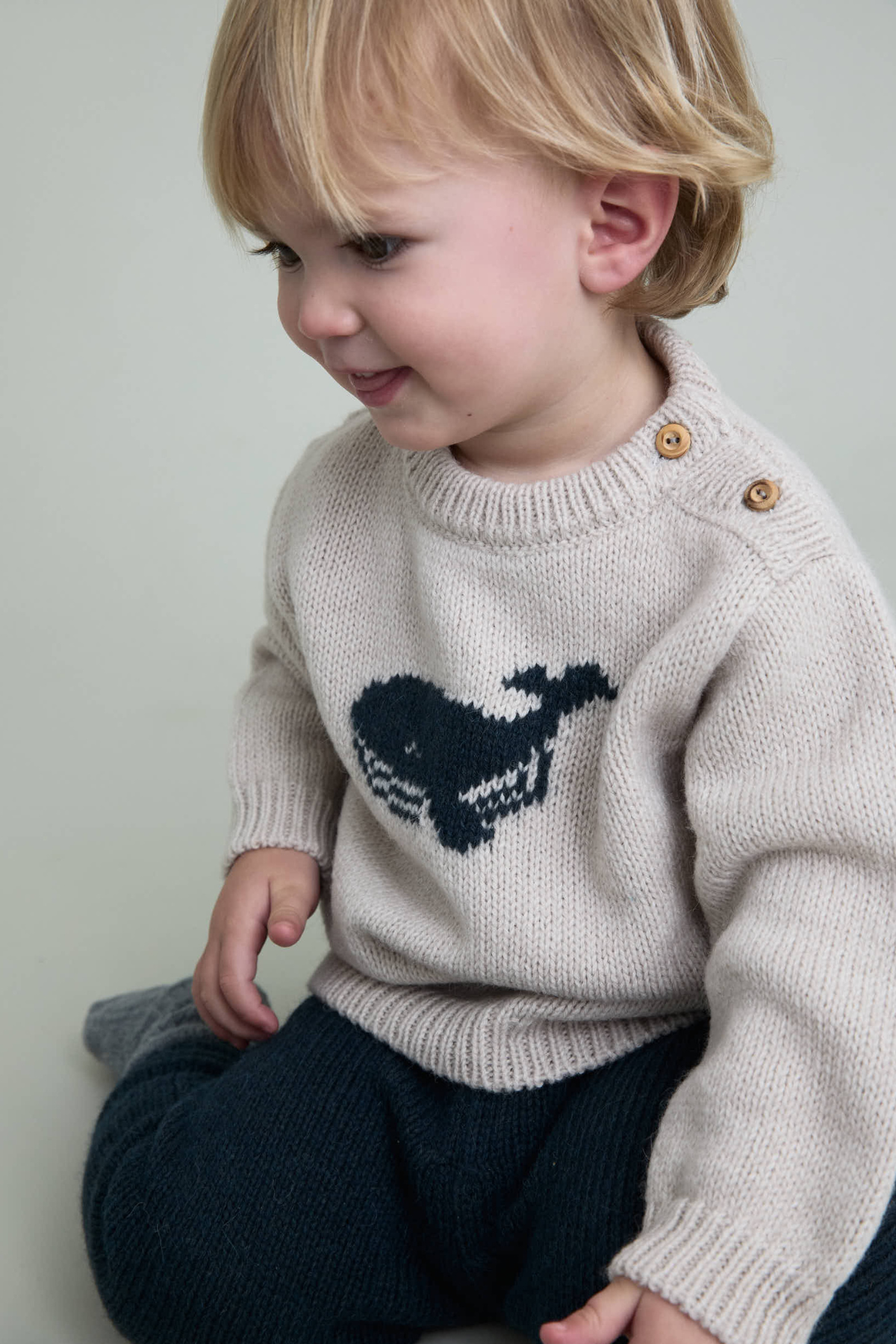 Strickpullover "Whale" für Babys aus Alpaka-Mix | NATURAL