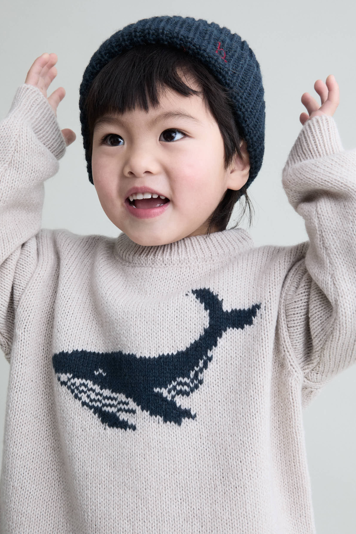 Sweater "Whale" aus Alpaka-Mix für Kids | NATURAL
