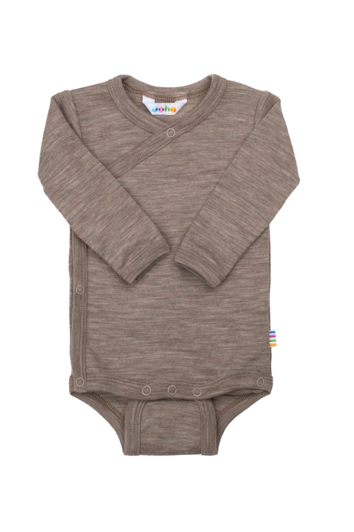 Wickelbody aus Wolle/Seide | Beige Melange